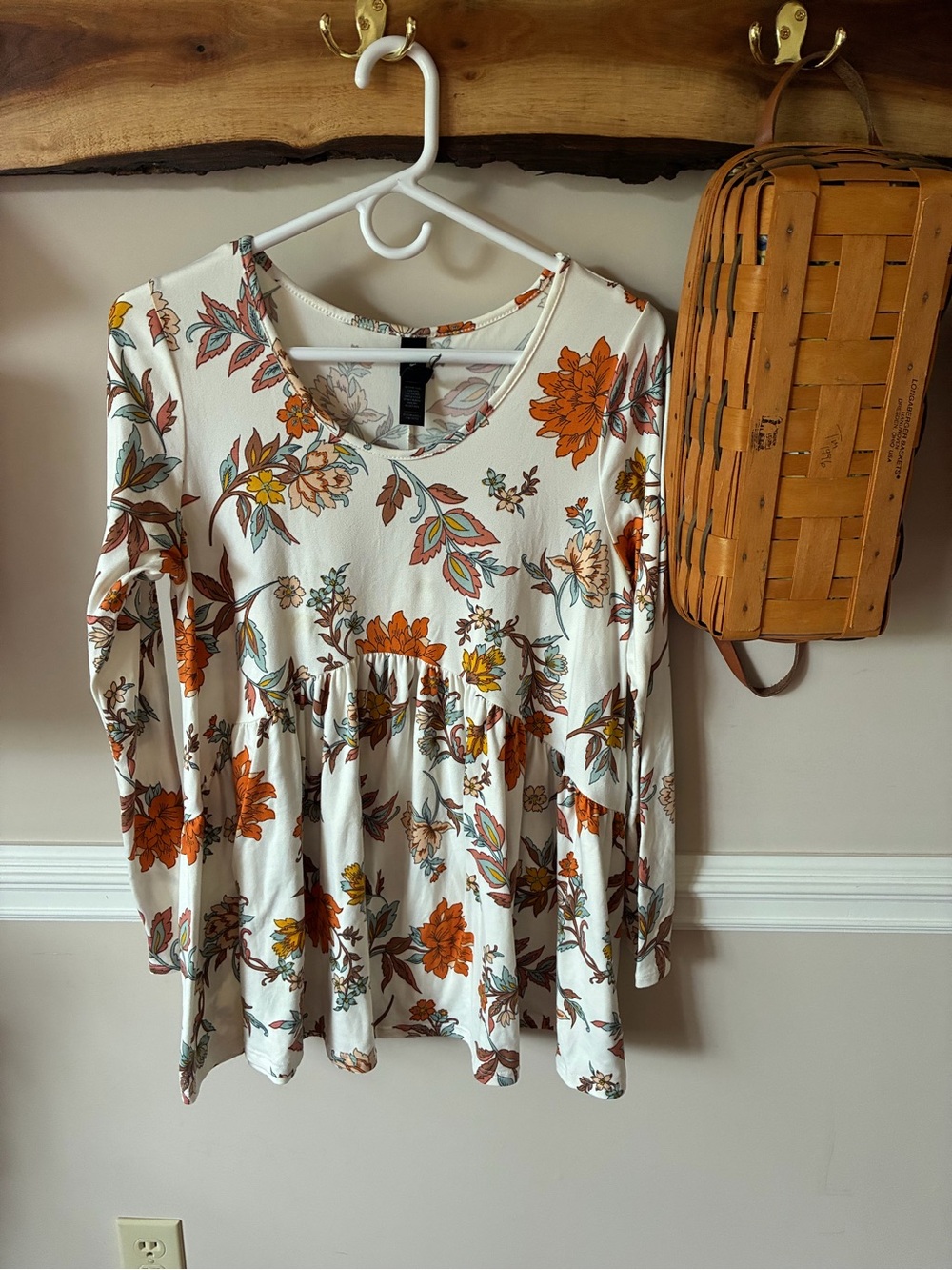 Agnes & Dora Peplum Ruffle Fall Copper Floral Small S Teacher